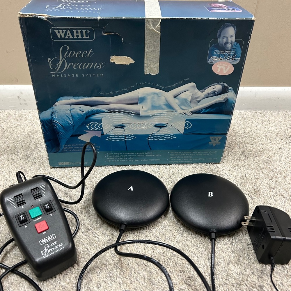 Wahl Sweet Dreams Massage System 4090 Black Bed Sofa Pulsating Vibration Relief
